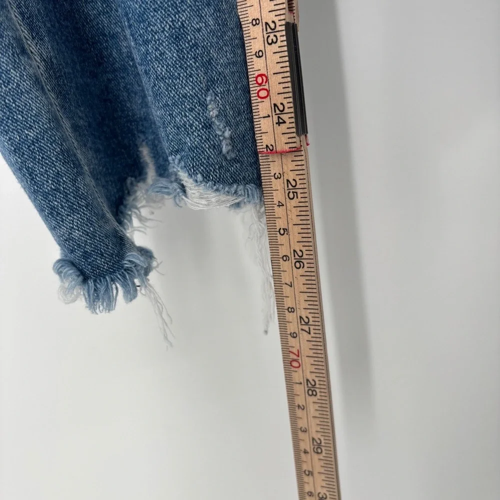 Rag & Bone Dre Low Rise Slim Boyfriend Jeans‎ Sz 34 Distressed Raw Hem Cropped - Picture 13 of 13